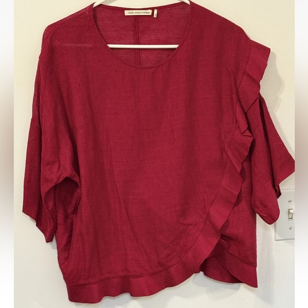 Isabel Marant Etoile Red Silk Blouse - size FR36